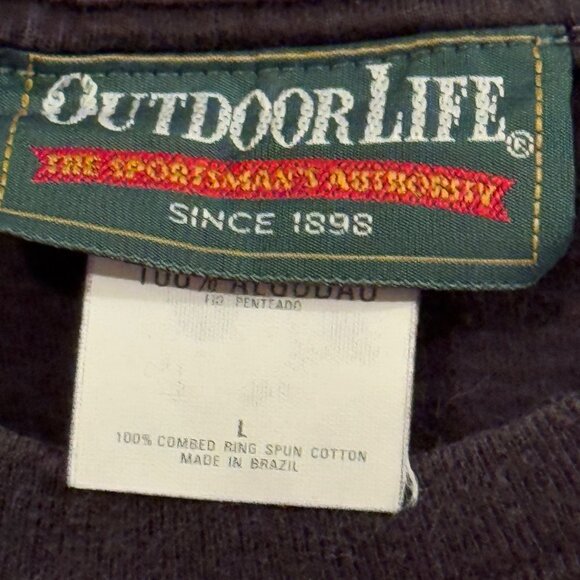 Vintage 90s Outdoor Life Night Vision Wolf Graphic T-Shirt Mens Size L - Picture 4 of 5